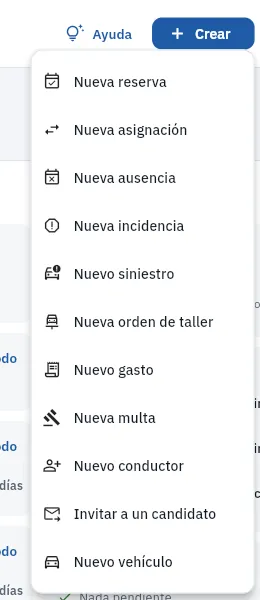 Lo que se crea desde el botón Crear.